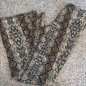 Snake skin flare pants